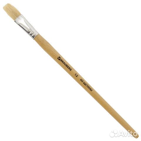 Кисть brauberg, щетина, плоская, № 12, 200204