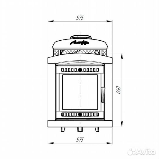 Печь Для Бани Атмосфера L» с комбинированной облиц