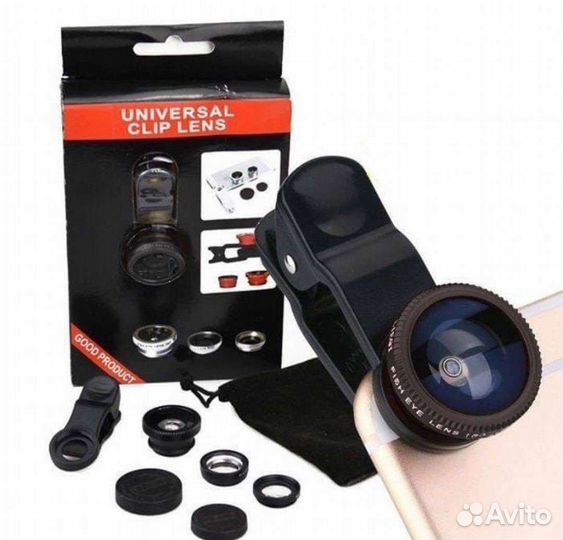 Фотолинза объектив на смартфон 3 в 1