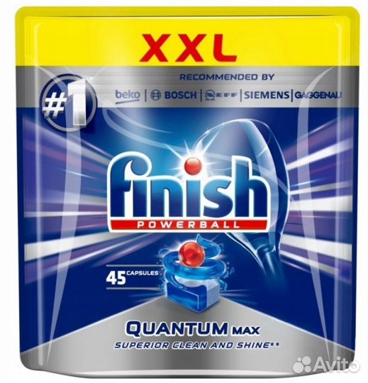 Капсулы для посуд. машин Finish Quantum Max 45 шт