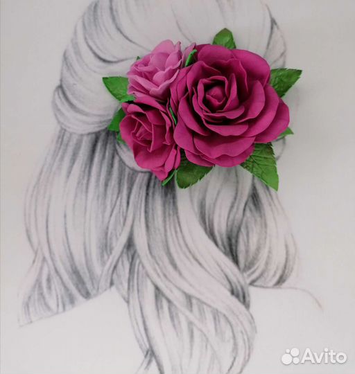 Заколка для волос ручной работы