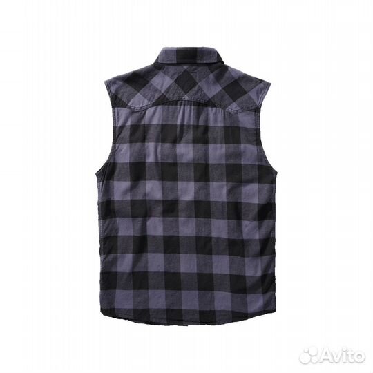 Brandit Check Shirt Sleeveless black/gray