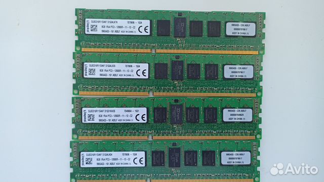 Ddr3 ECC REG 1600MHz 2 комплекта 8Gbx4шт (32GB)