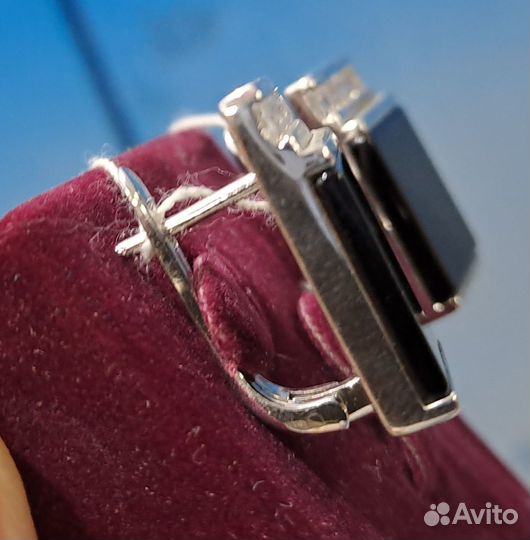Серьги с агатами, фианитами