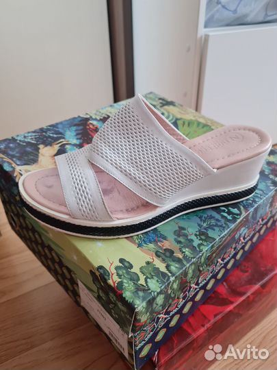 Шлепки/Шлёпки/Туфли на платформе натуральная кожа