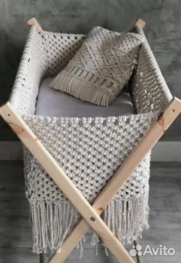 Детская люлька колыбель плетеная