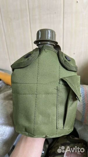 Фляжка армейская тактическая с котелком