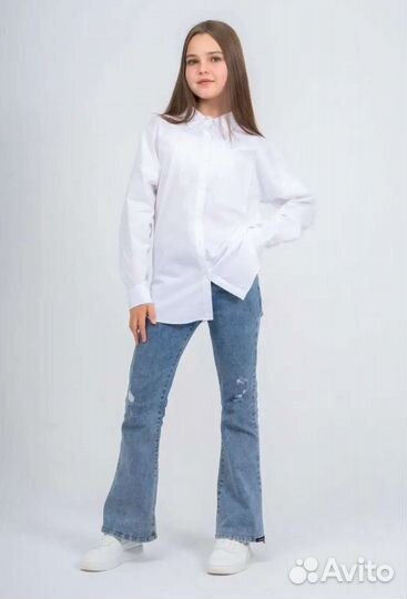 Рубашка школьная девочкам р-ы: 128-134 и 146-152