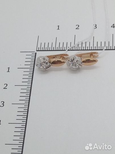 Золотые серьги с Фианитами