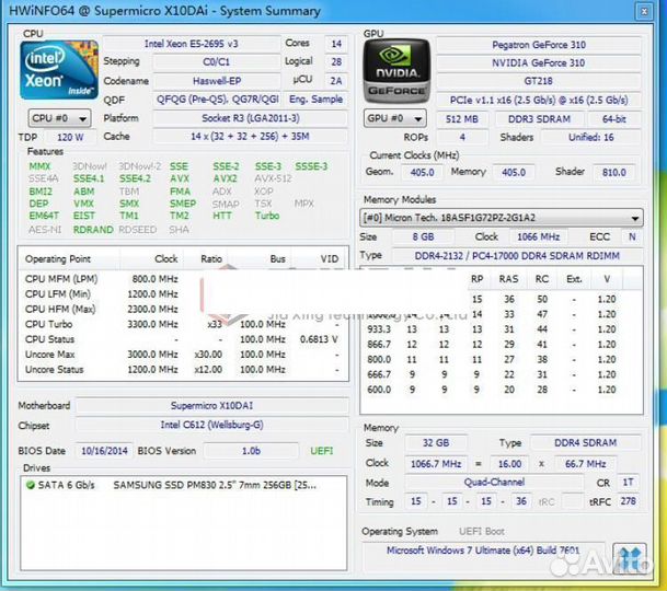 Intel Xeon Processor E5-2695v3 CPU 2.3GHz 14 QS