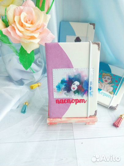 Обложки на документы из экокожи ручной работы