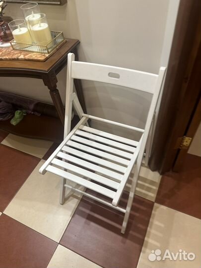 Стул в стиле IKEA из массива дерева белый складной