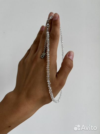 Чокер прозрачный, чешское стекло