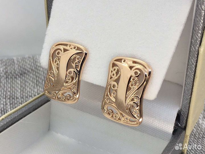Серьги позолоченные