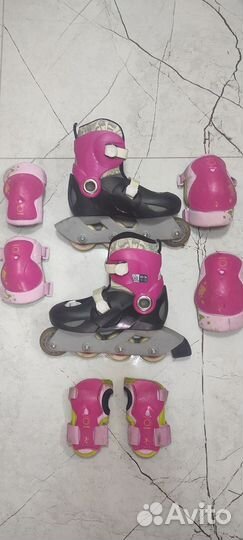 Роликовые коньки детские раздвижные с защитой