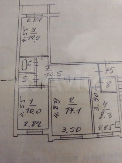 3-к. квартира, 65 м², 1/9 эт.