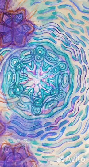 Картина пастель графика 55х87см