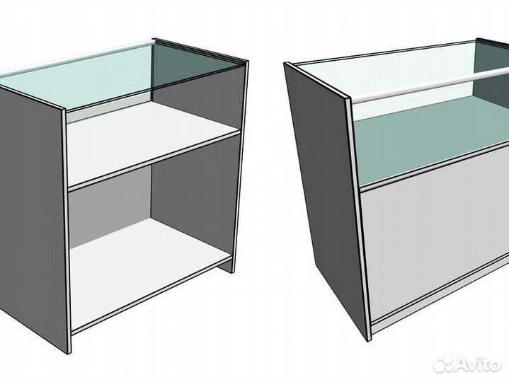Прилавок со стеклом сверху