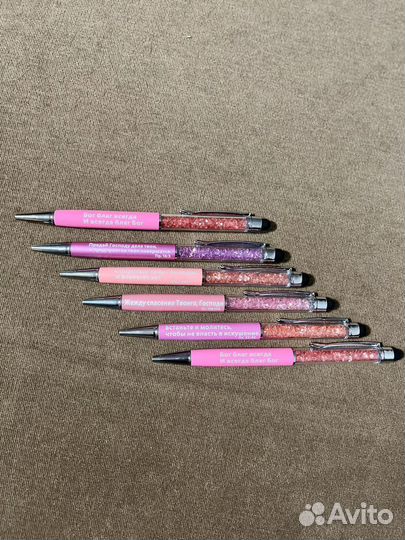 Ручки с кристалами, библейскими надписями