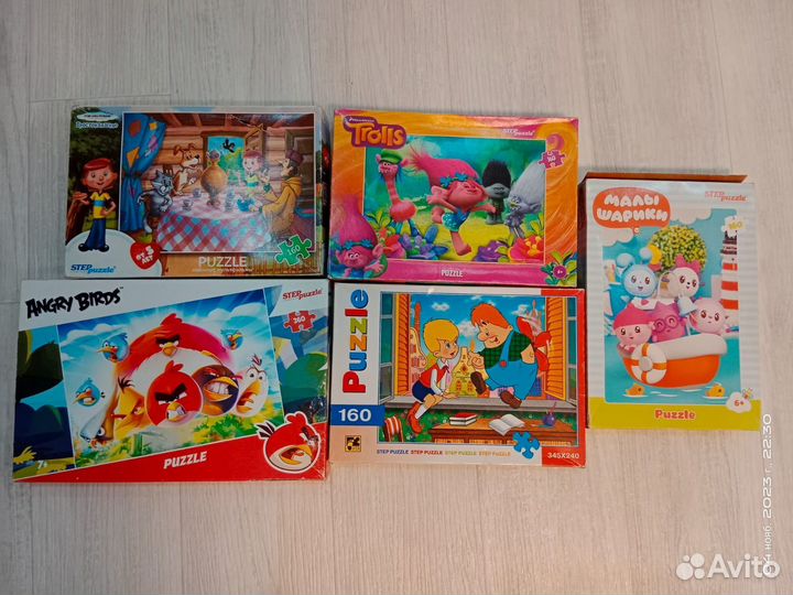 Пазлы пакетом в хорошем состоянии