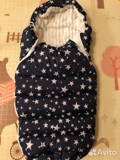 Конверт в коляску, на выписку. Теплый, плюшевый