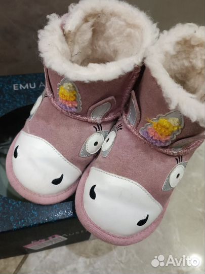 Угги emu Australia для девочки 21 р. Единороги