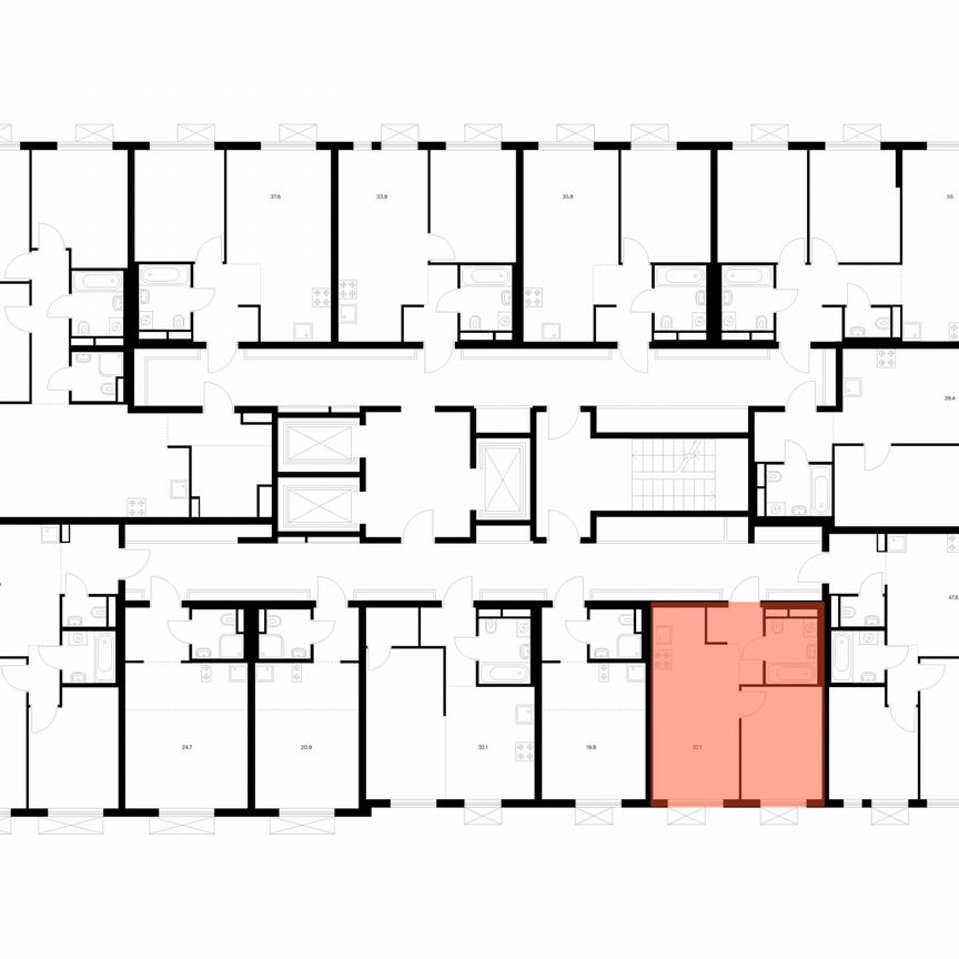 1-к. квартира, 32,1 м², 25/25 эт.