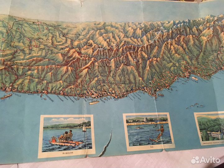 Ретро туристическая карта Кавказа
