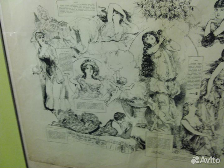 Постер женщины антикварный