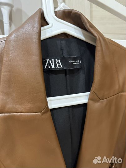 Пиджак Zara экокожа