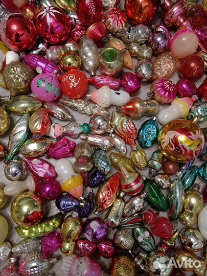 Елочные игрушки стеклянные. 306 штук, СССР