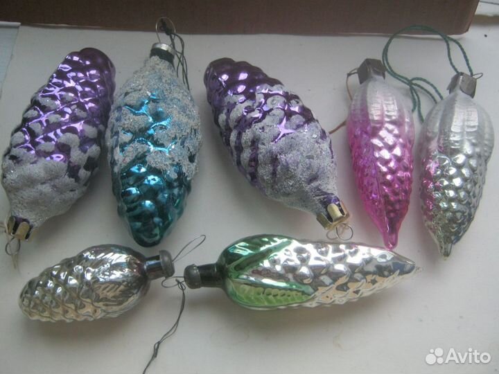 Елочные Фрукты, Фонарики, Шишки, Листики - 46 шт