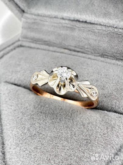 Золотое кольцо с бриллиантами 583 / 3.14 гр