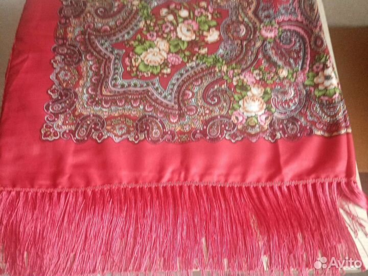 Платок павлопосадский русский стиль новый 90х90