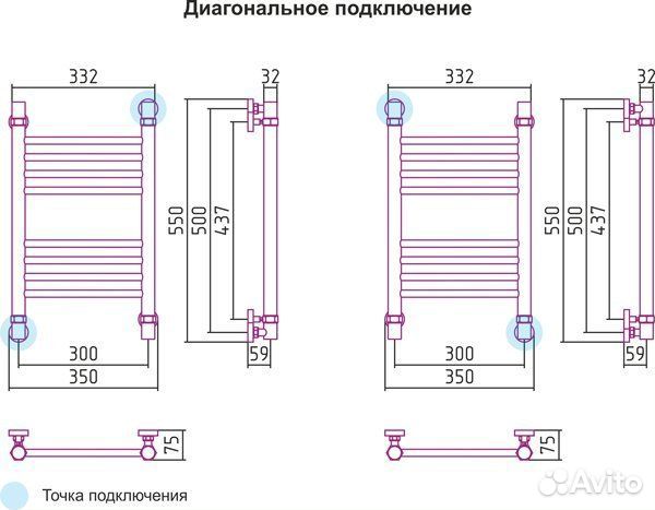 Полотенцесушитель водяной Сунержа Богема 00-0102-5