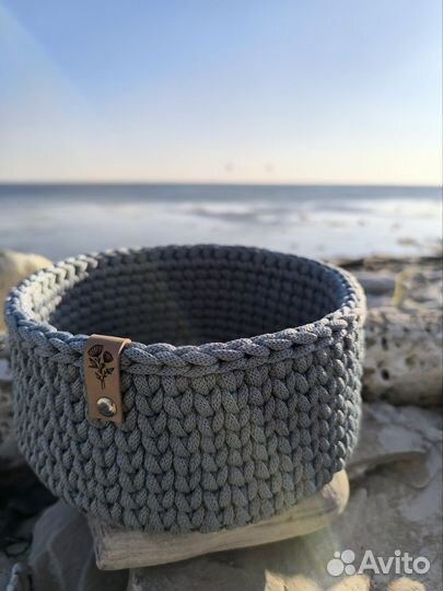 Набор вязаных корзин