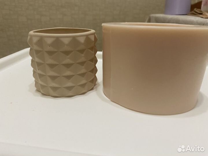 Молды 4 шт силиконовые для кашпо или подсвечника