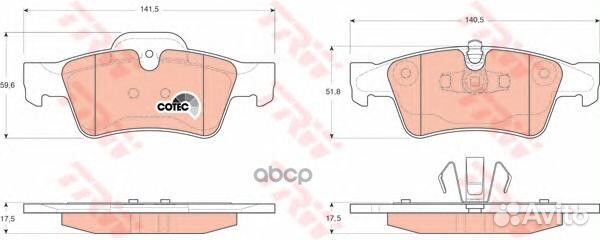 Колодки тормозные дисковые задн mercedes-benz: