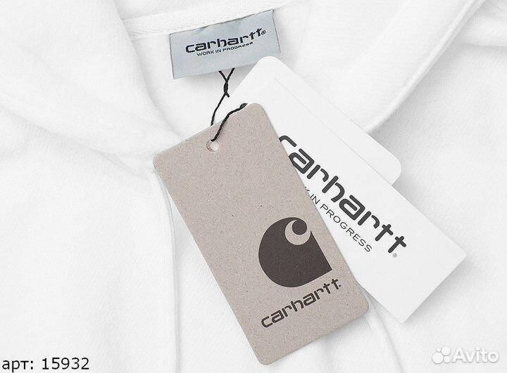 Худи Carhartt black brnd белое