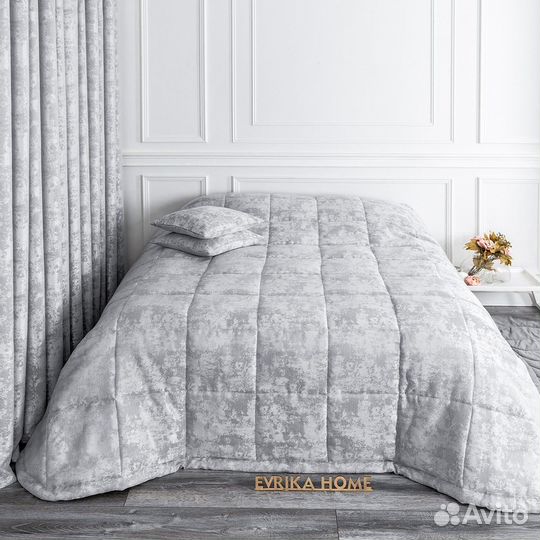Покрывало Зарина стальной на кровать