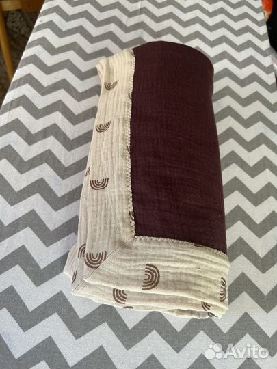 Муслиновый 4-х слойный плед детский 130х75