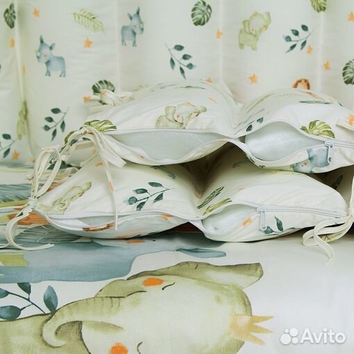 Бортики в кроватку сатин