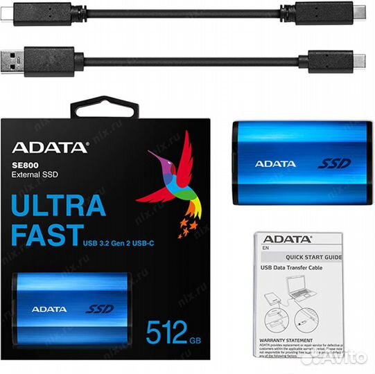Внешний SSD 512GB, Adata SE800