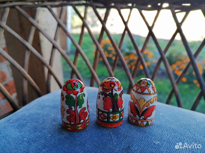 Наперстки деревянные. Борецкая роспись