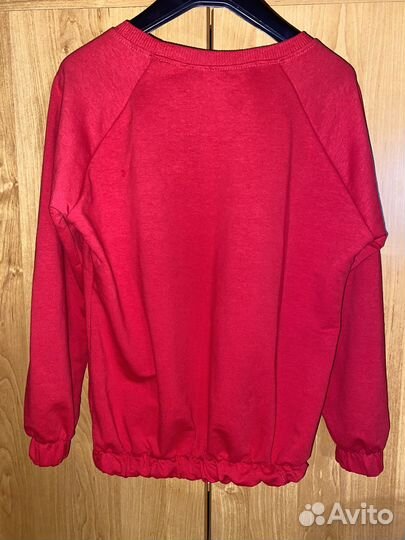 Свитшот кофта для девочки красная 146-152