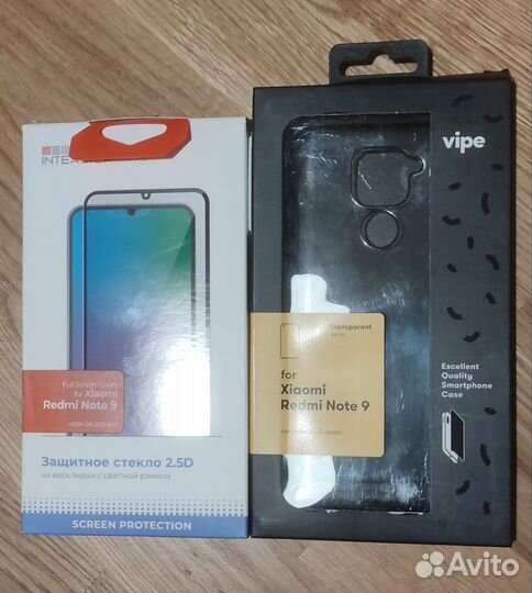 Чехол и защитное стекло Xiaomi Redmi note 9