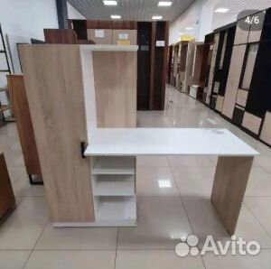 Компьютерный стол Бейсик сонома\белый