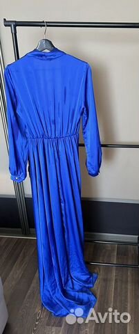 Платье в пол синее
