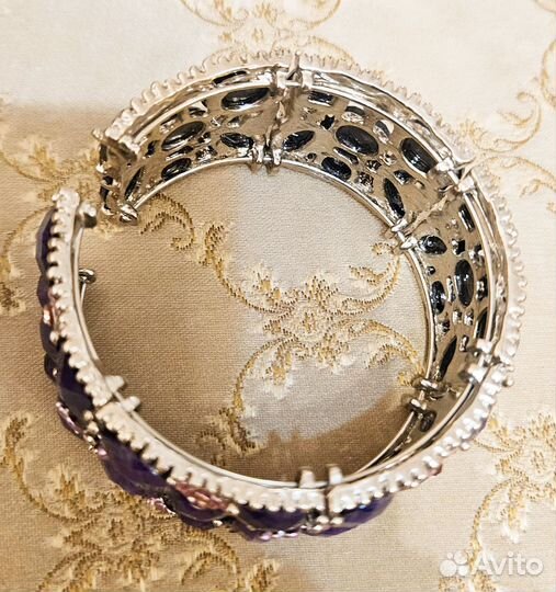 Браслет металл с камнями стразами