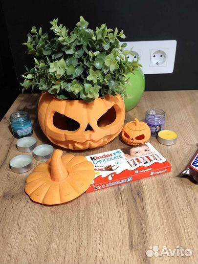 Декоративная тыква ваза на хэллоуин